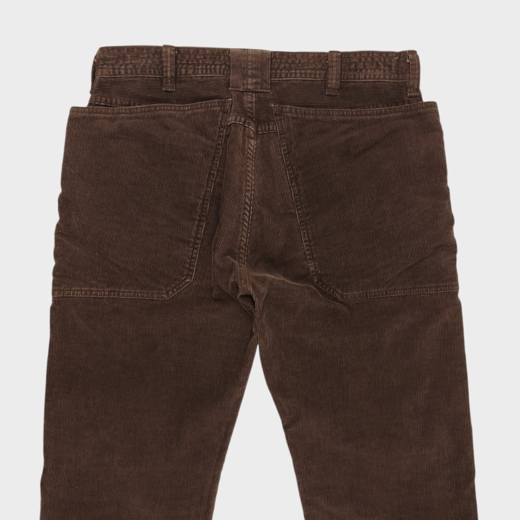 SASSAFRAS Men's Made in Japan Brown Corduroy Fall Leaf Cargo Trousers