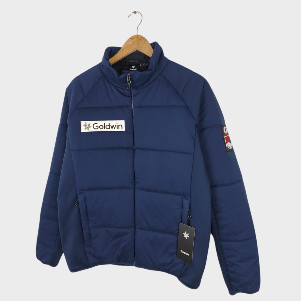 GOLDWIN Men's Navy Blue Made in Japan GB Snowsport Hybrid MIddle Jacket