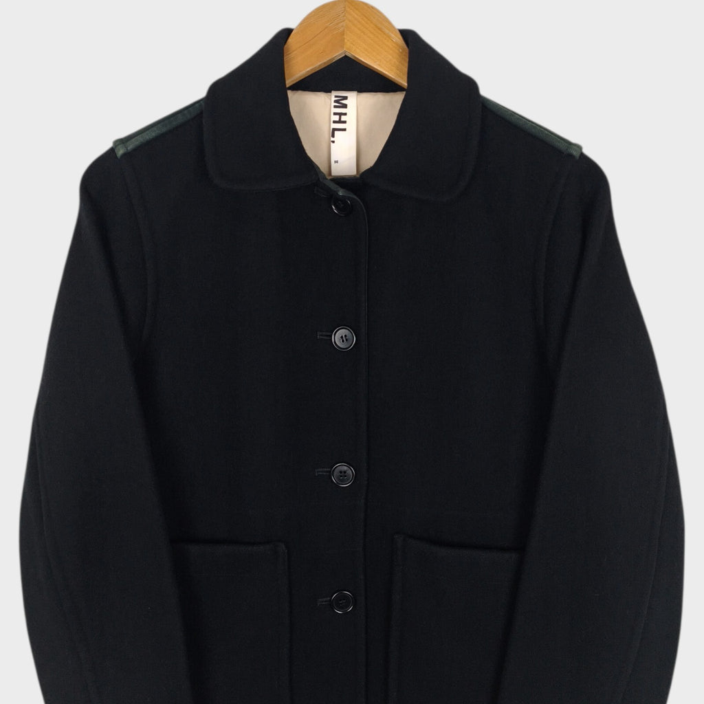 MHL MARGARET HOWELL Women's Black Made in England Wool Blend Jacket