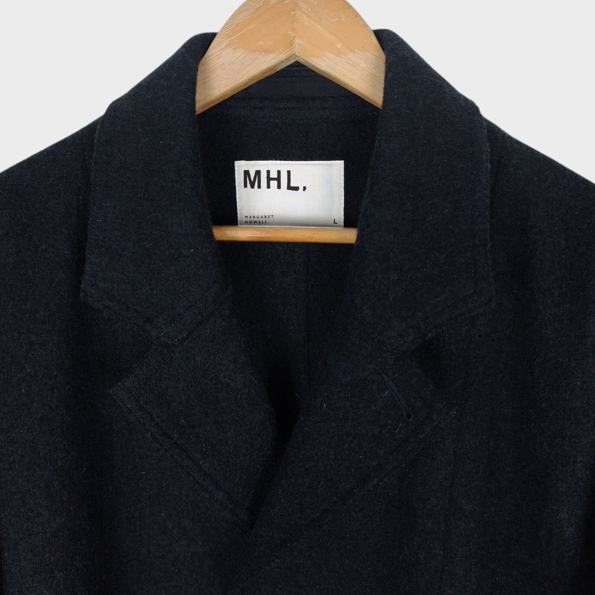 MHL MARGARET HOWELL Men's Dark Navy Heavyweight 100% Wool Coat