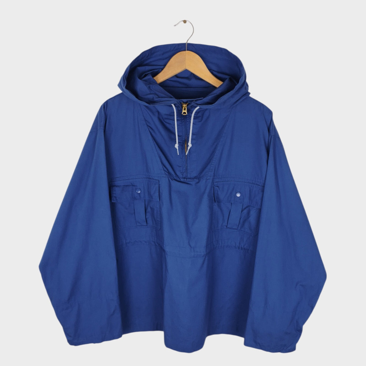 BEAMS PLUS Men's Blue Oversized Smock Anorak Parka Jacket