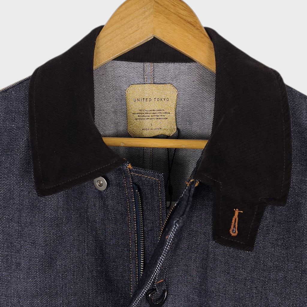 UNITED TOKYO Men's Made in Japan RAF MK3 Rigid Denim Flight Blouson Jacket
