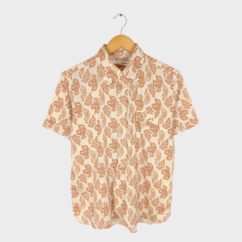 SOUNDMAN Men's Made in Japan Paisley Print Short Sleeved Shirt