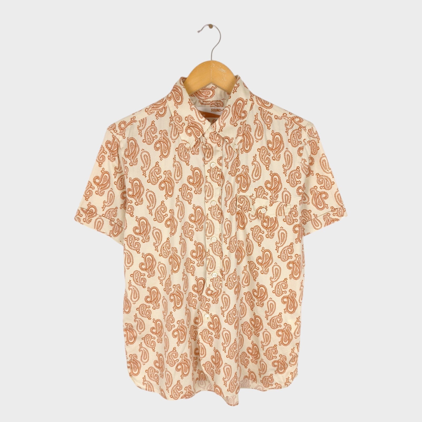 SOUNDMAN Men's Made in Japan Paisley Print Short Sleeved Shirt
