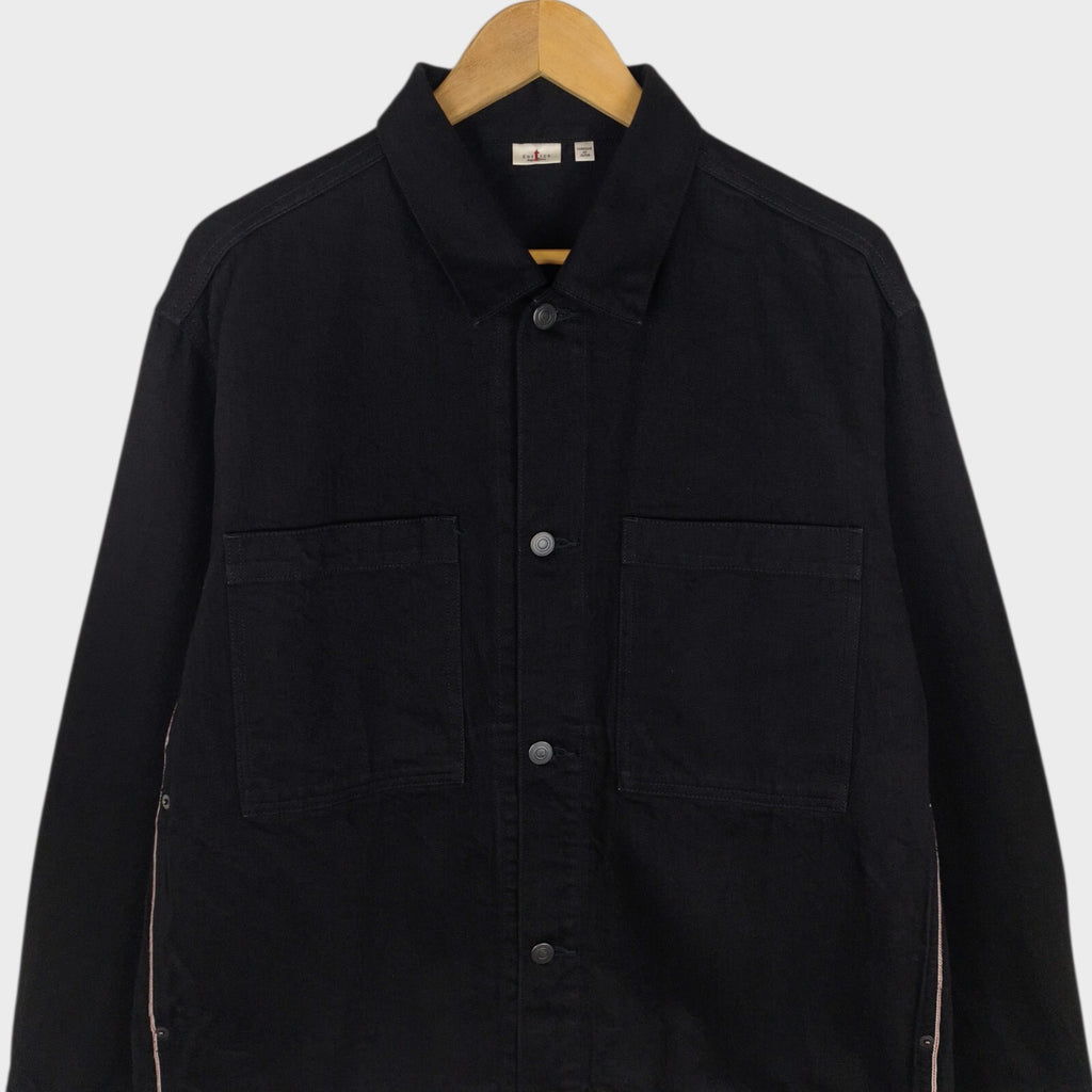EDIFICE Men's Made in Japan Black Selvedge Denim Jacket