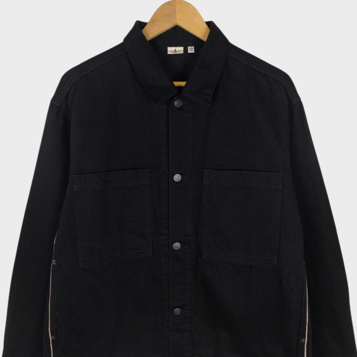 EDIFICE Men's Made in Japan Black Selvedge Denim Jacket