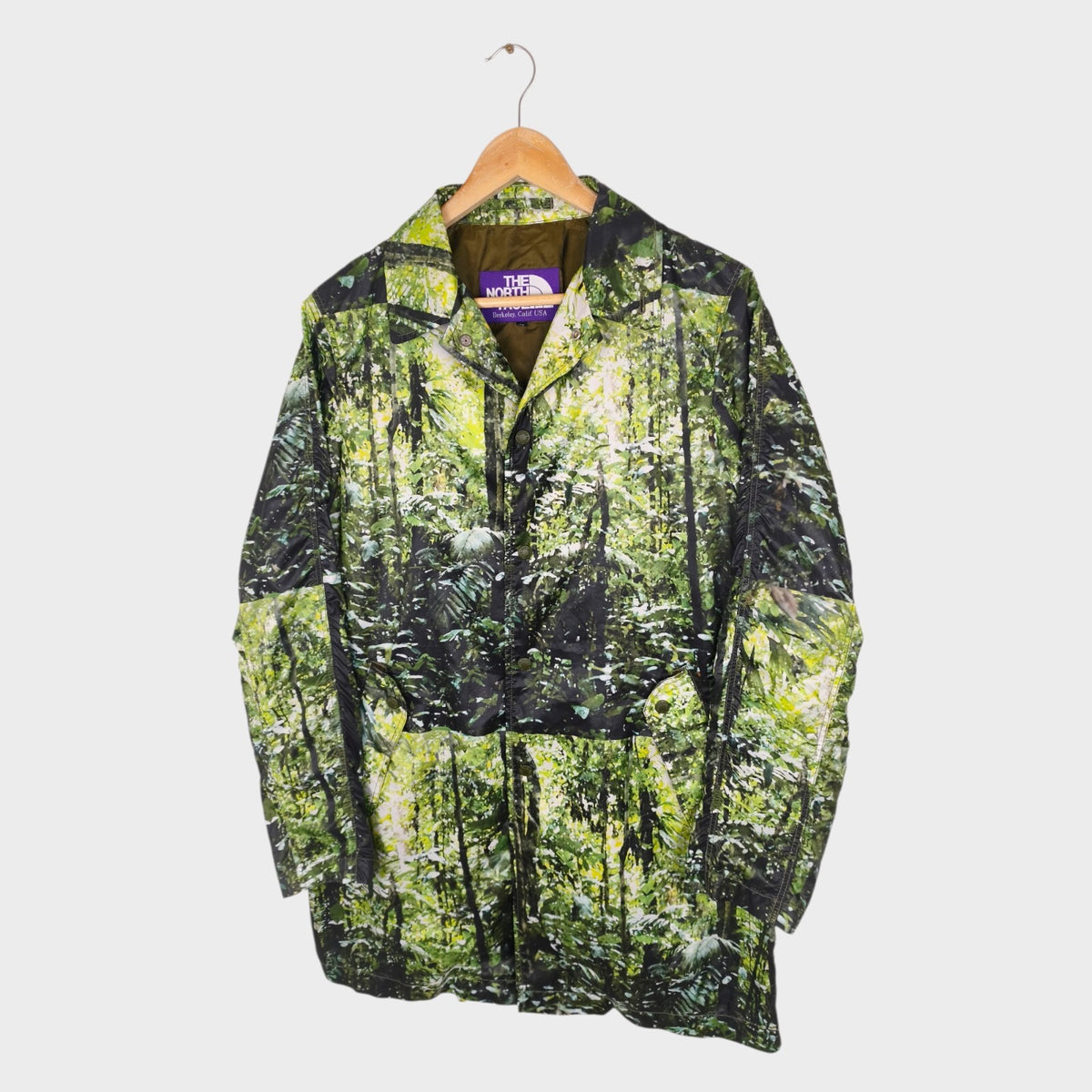 THE NORTH FACE PURPLE LABEL Men's Forest Print Lightweight Waterproof Rain Coat
