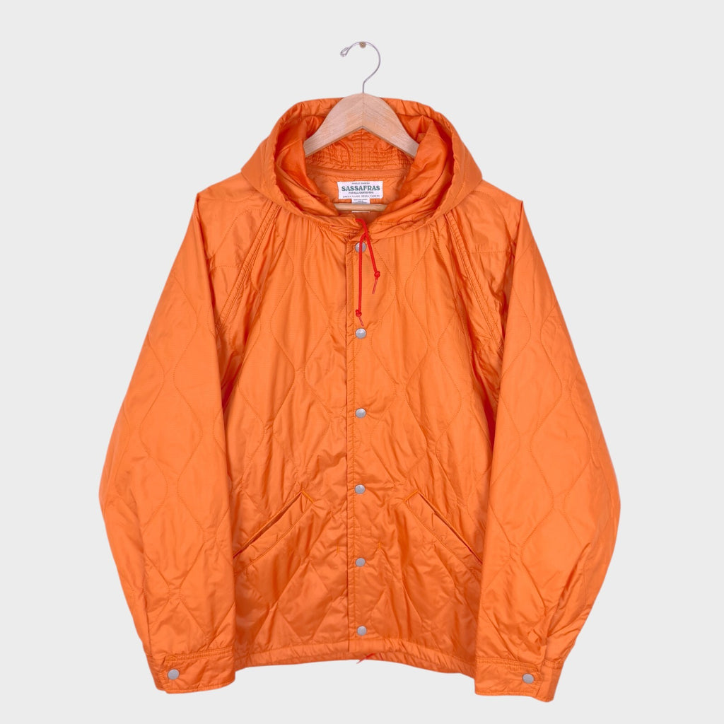 SASSAFRAS Men's Made in Japan Orange Quilted Bud Breaker Jacket