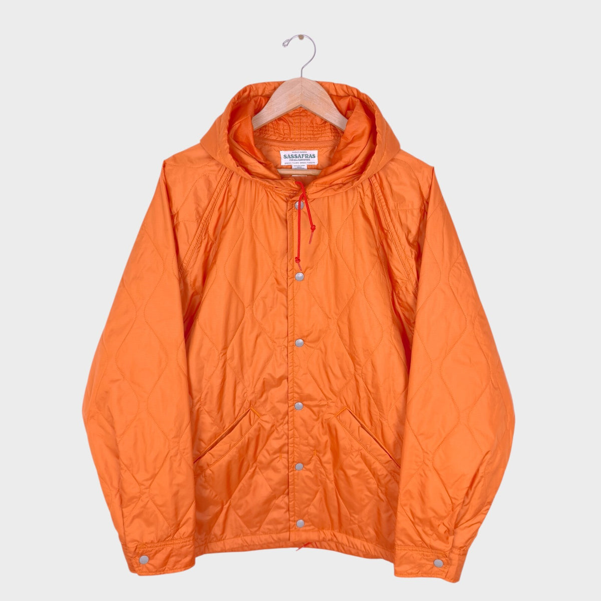 SASSAFRAS Men's Made in Japan Orange Quilted Bud Breaker Jacket
