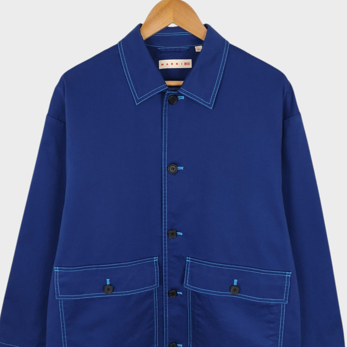 MARNI x UNIQLO Men's Blue Cotton Twill Utility Chore Jacket