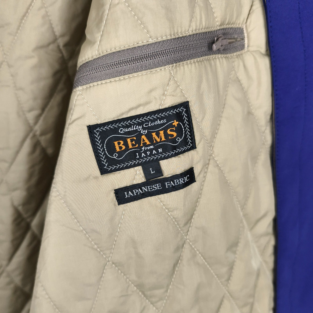 BEAMS PLUS Men's Blue Waterproof Detachable Liner Coat