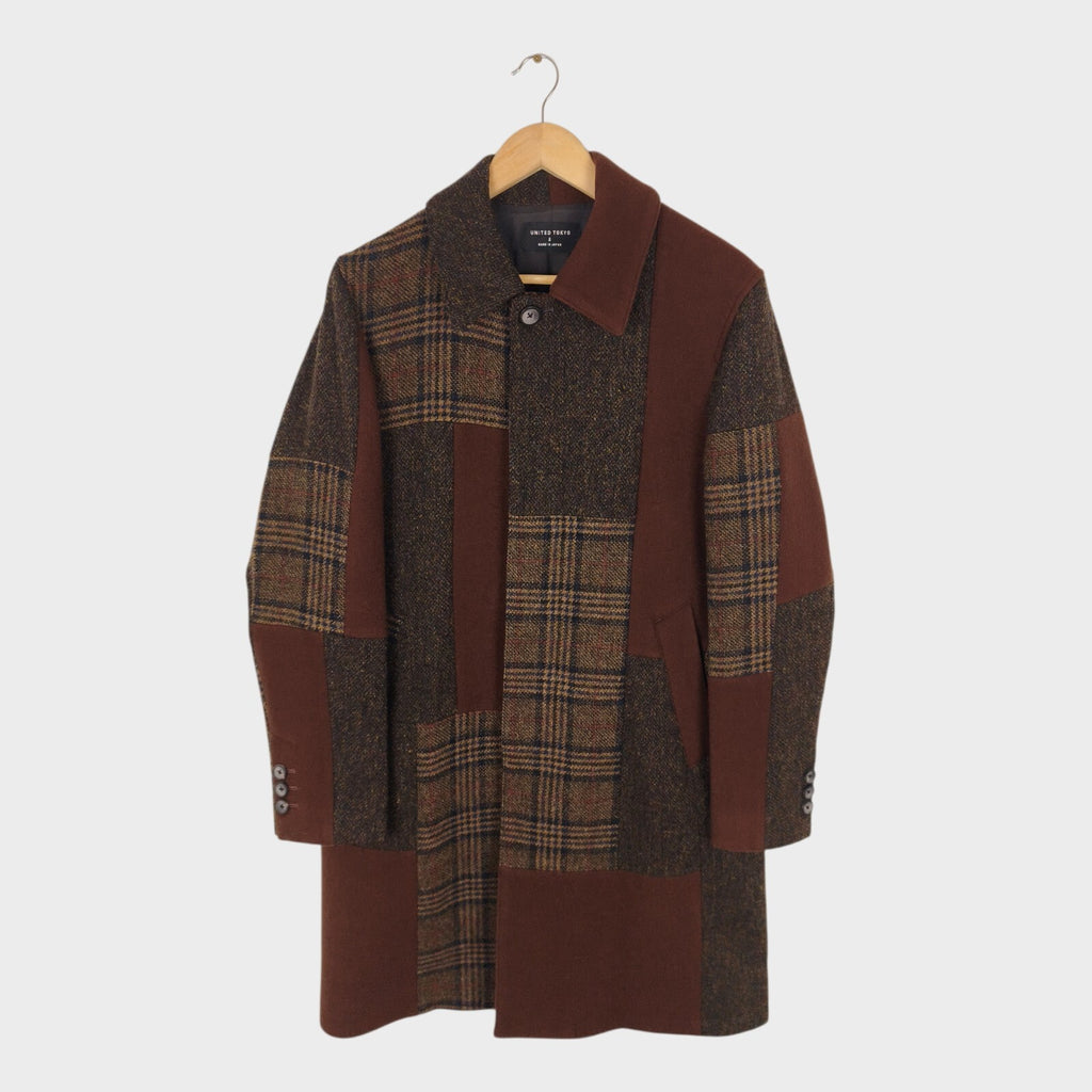 UNITED TOKYO Men's Made in Japan Wool Blend Patchwork Coat