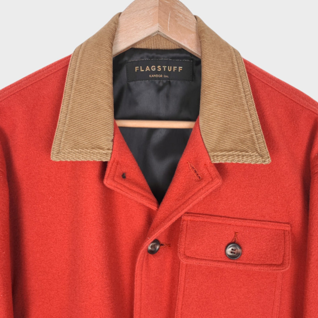FLAGSTUFF Men's Made in Japan 100% Wool Melton Hunting Jacket