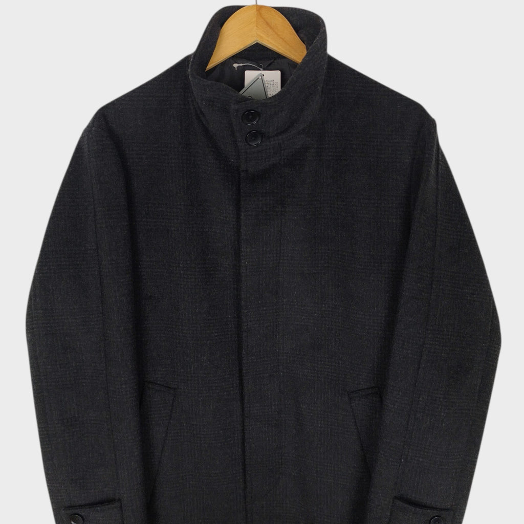 BEAMS B:MING Men's Windproof Stand Collar Tasmania Wool Blend Coat