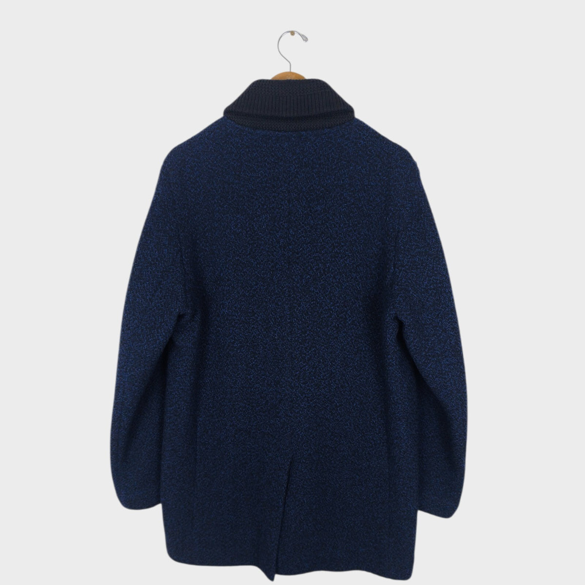 BLUE BLUE JAPAN Men's Made in Japan Indigo Blue/Black 100% Wool Weave Coat
