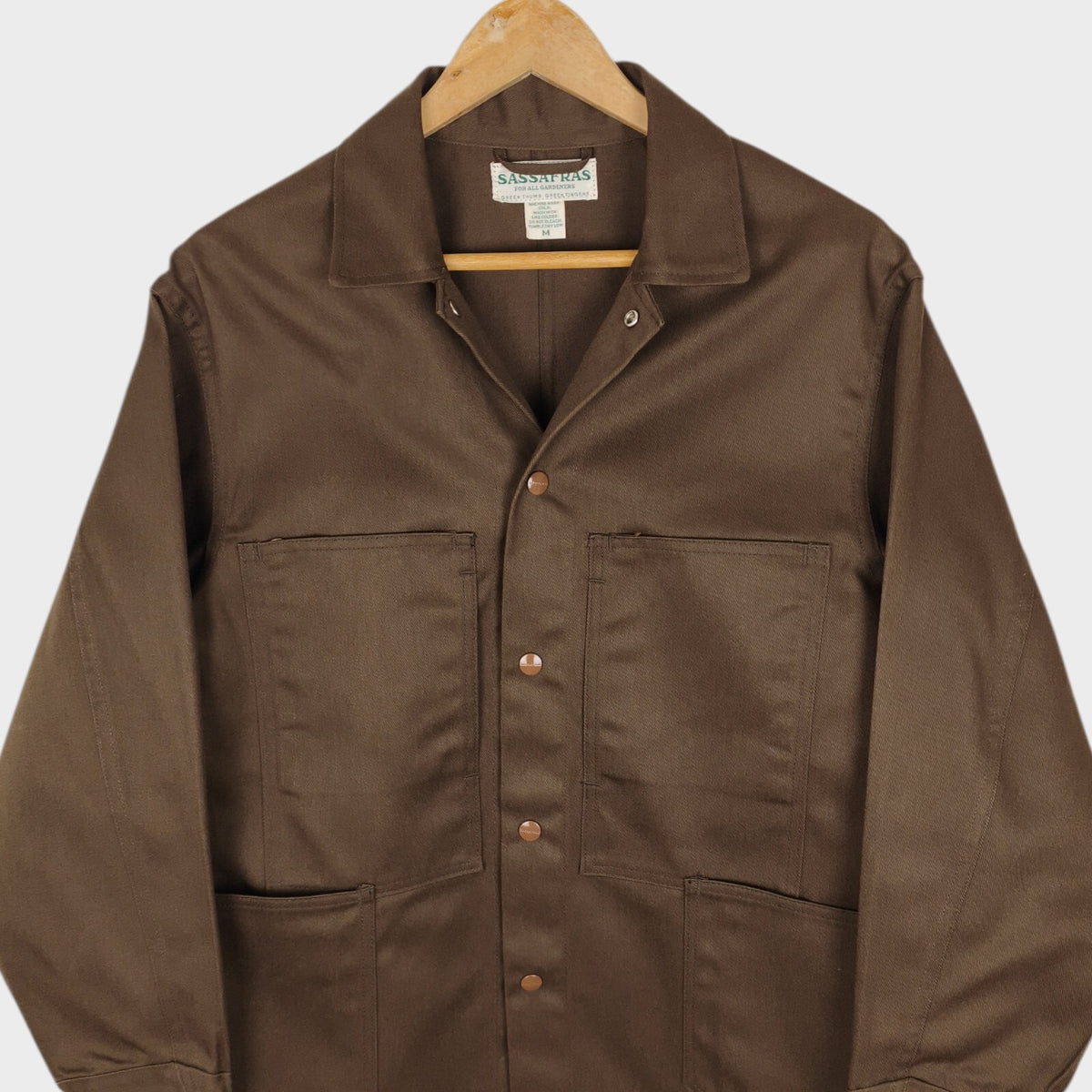 SASSAFRAS Men's Made in Japan Brown Transplant Chore Jacket