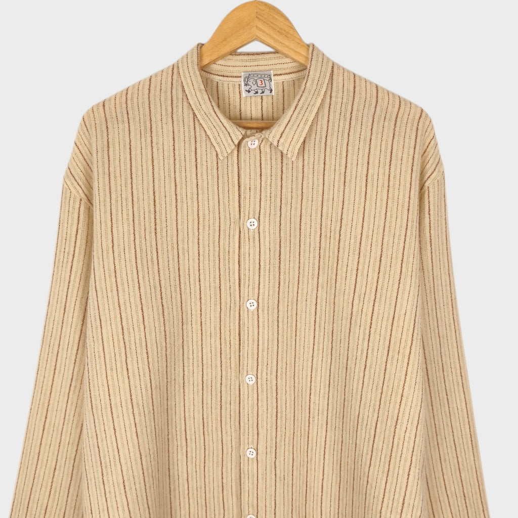 TENDER CO. Men's Made in England Striped Weaver's Stock 100% Wool Shirt