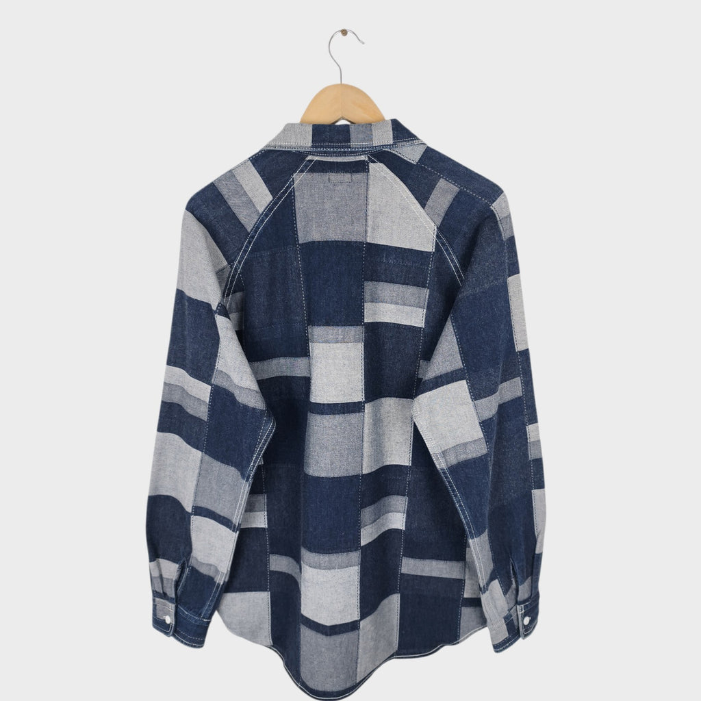 AOZORA BLUE HEAVEN Japan Men's Blue Denim Patchwork Overshirt