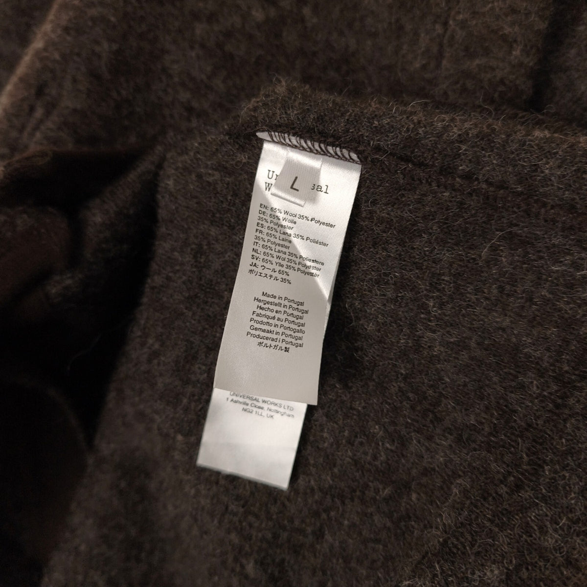 UNIVERSAL WORKS Men's Brown Wool Fleece Cardigan