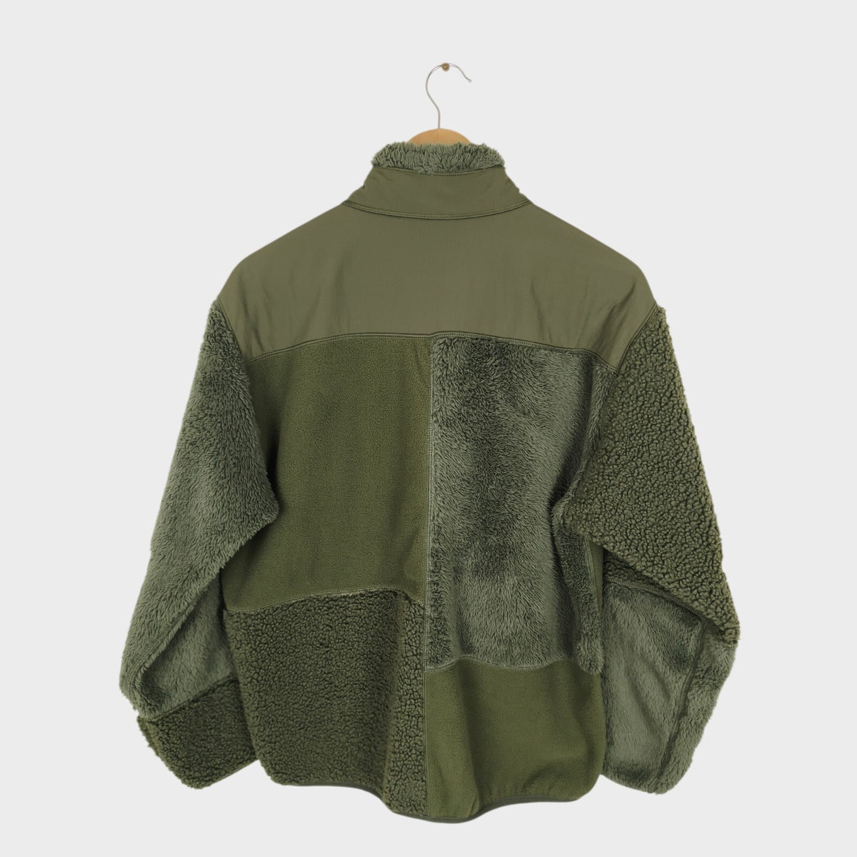 ENGINEERED GARMENTS x UNIQLO Men's Green Patchwork Fleece Zip Jacket