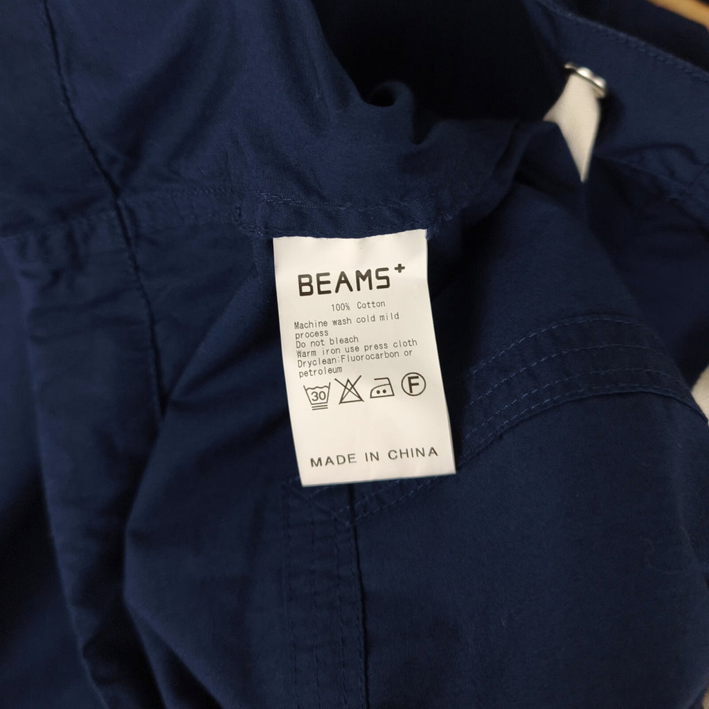BEAMS PLUS Men's Navy Blue Oversized Fit Sports Smock Anorak Parka Jacket
