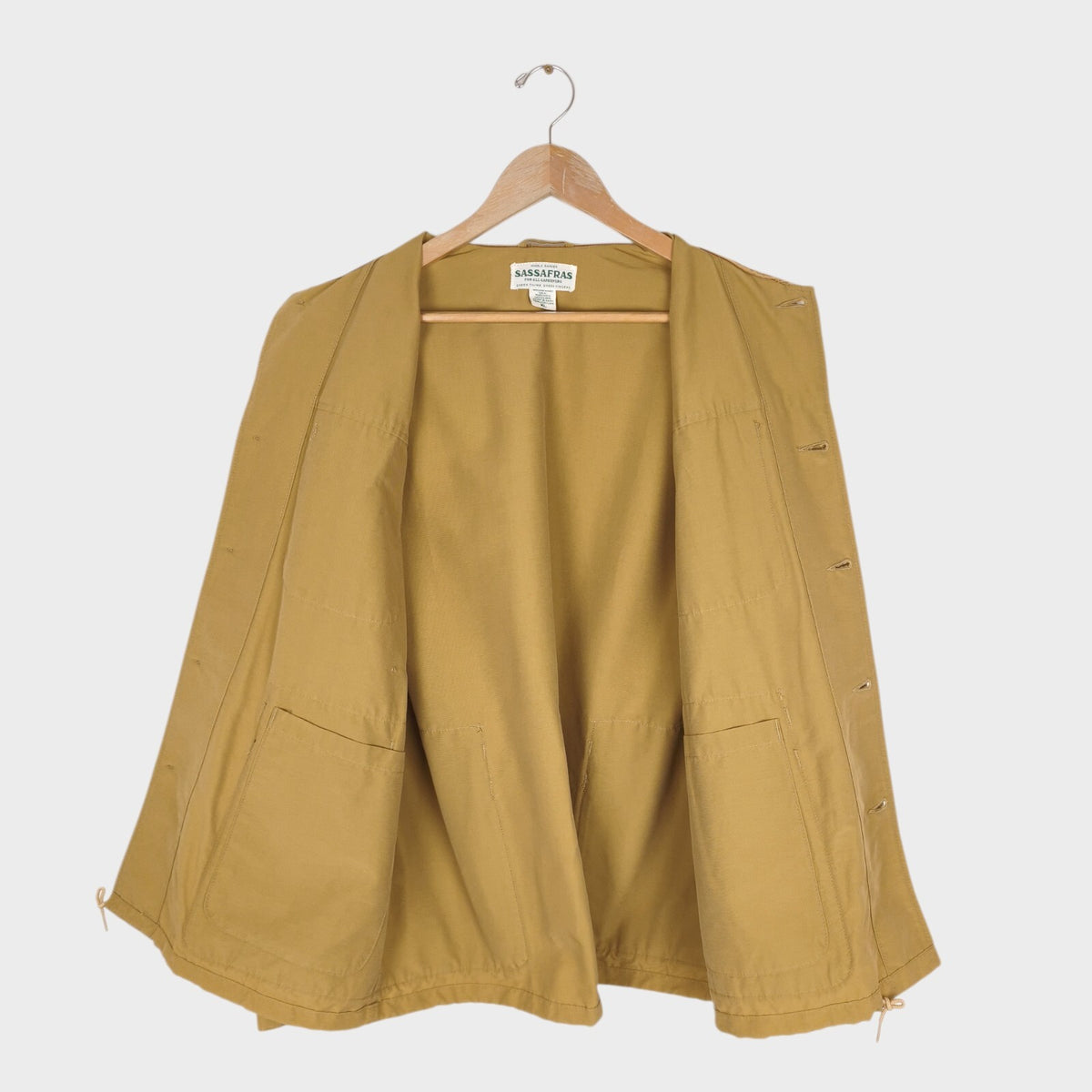 SASSAFRAS Men's Made in Japan Ochre 60/40 Cotton Blend Garden Hole Jacket