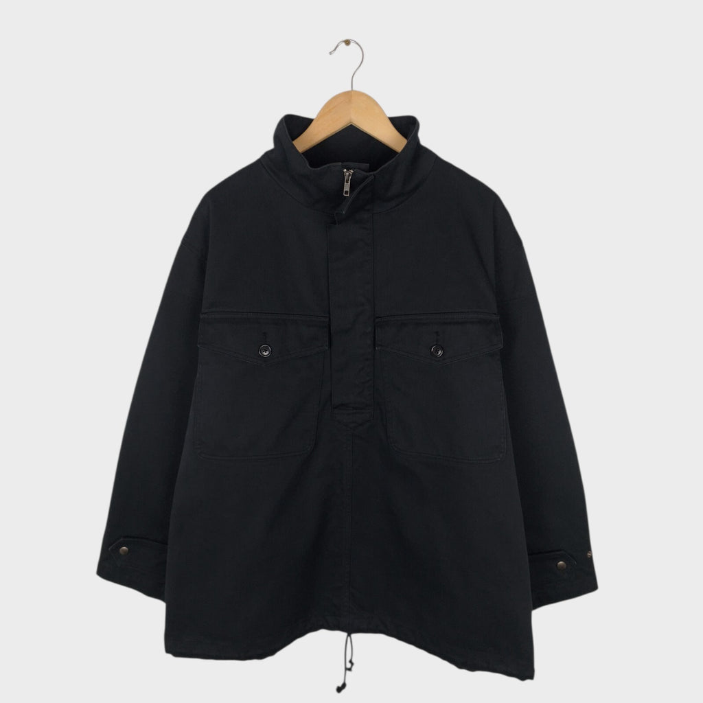 MHL MARGARET HOWELL Men's Black Heavyweight Relaxed Fit Jacket Smock