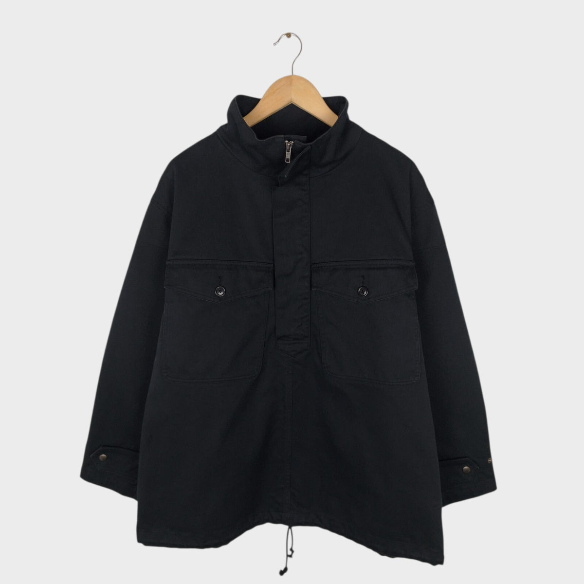 MHL MARGARET HOWELL Men's Black Heavyweight Relaxed Fit Jacket Smock