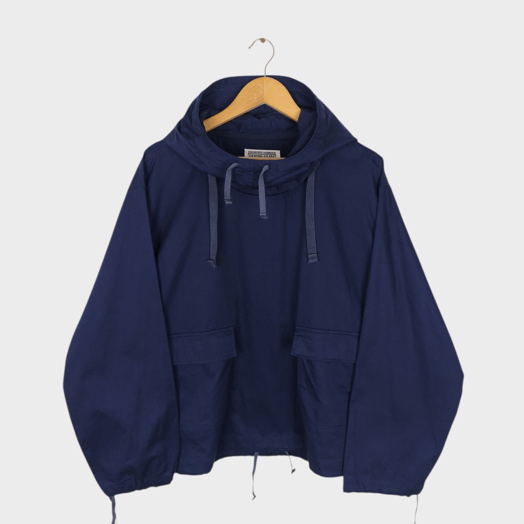 ENGINEERED GARMENTS Men's Made in USA Navy Blue Cotton Parka Cagoule Smock