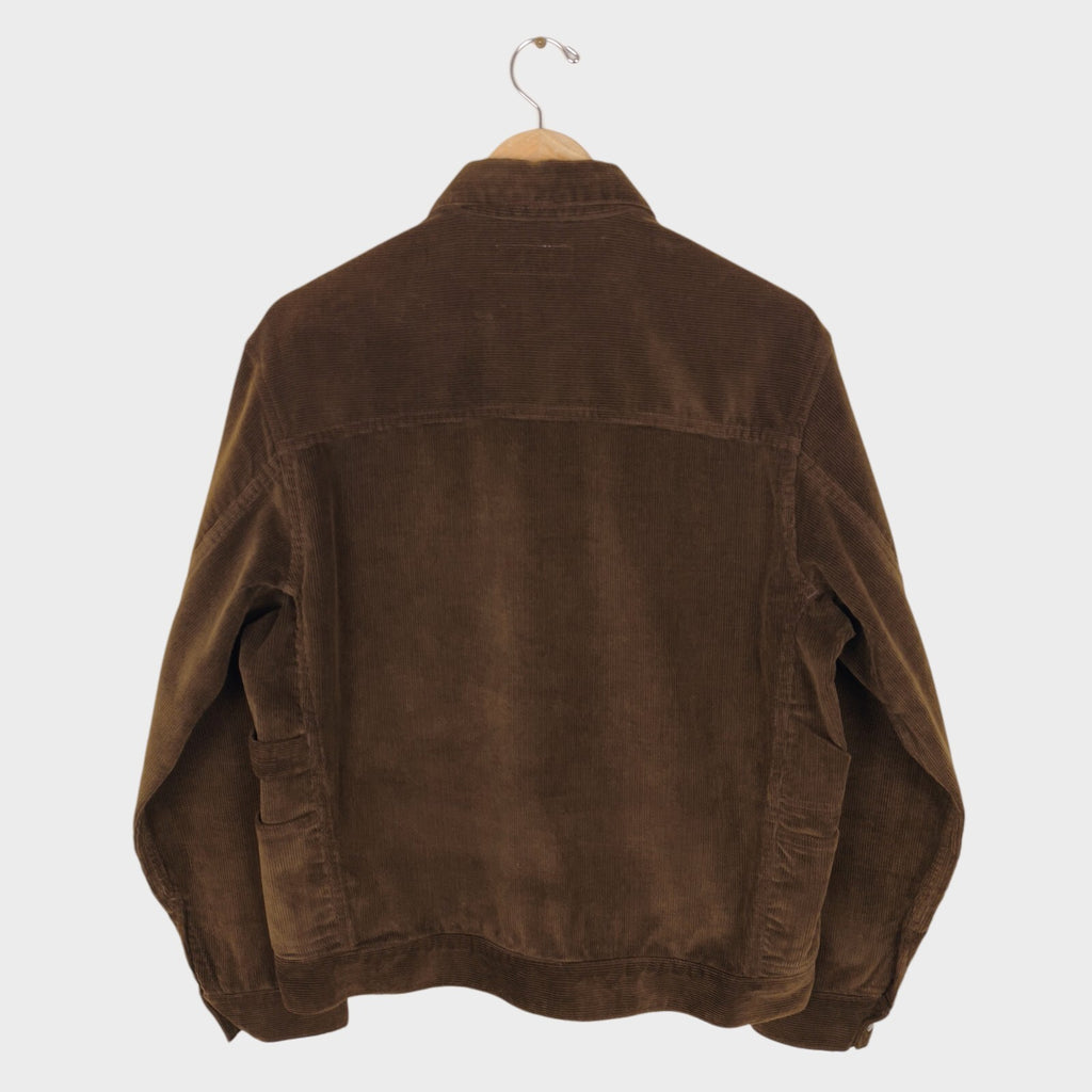 SASSAFRAS Men's Made in Japan Brown Corduroy Gardener Trucker Jacket