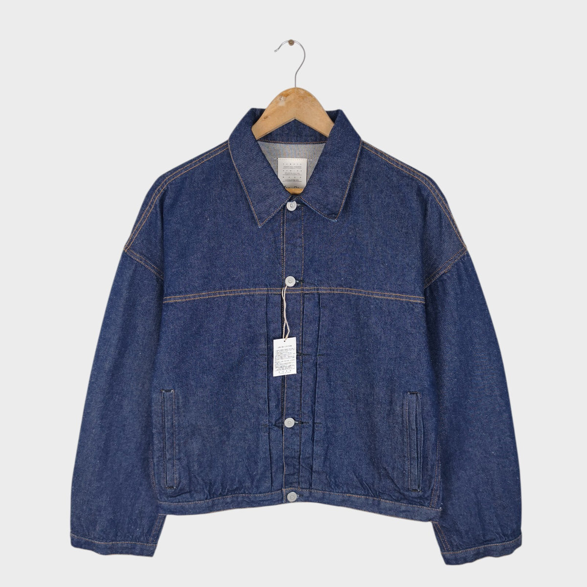 KURO Men's Made in Japan Blue Dense One Wash Denim Cropped Jacket