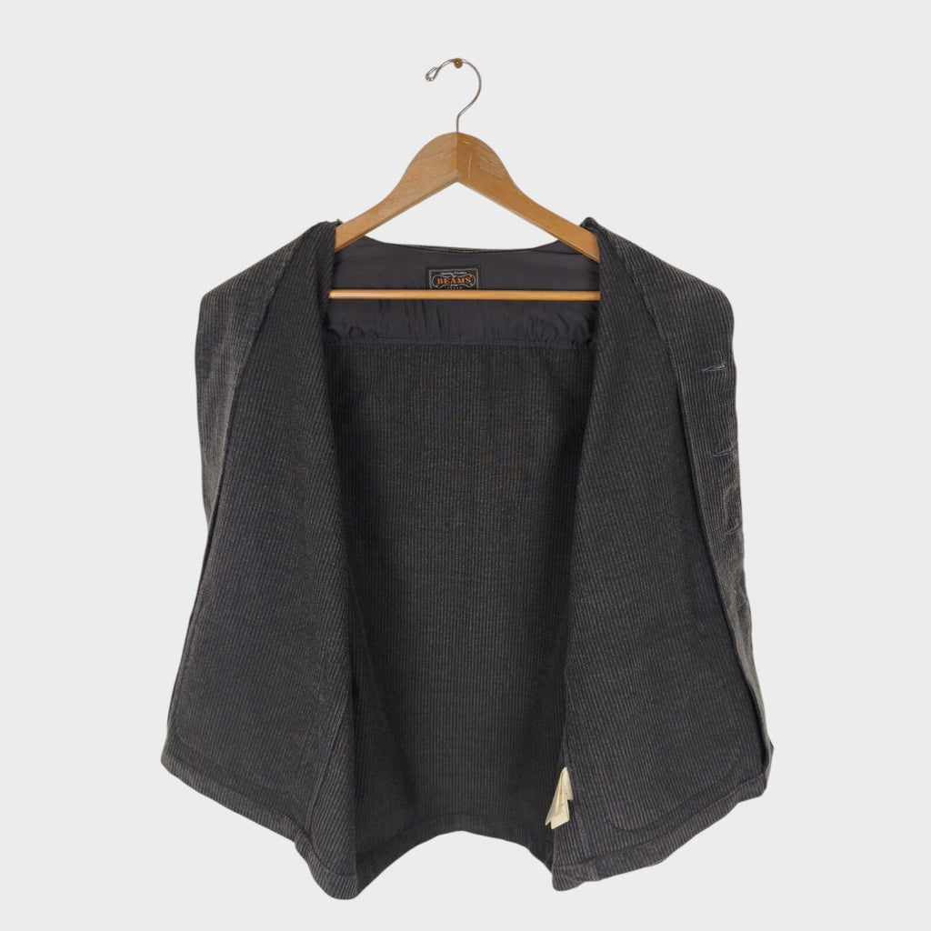 BEAMS PLUS Men's Dark Grey Wool Corduroy Chore Jacket