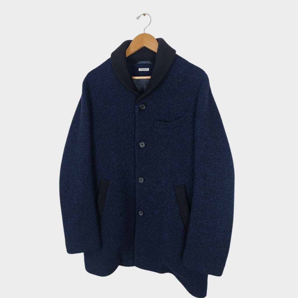 BLUE BLUE JAPAN Men's Made in Japan Indigo Blue/Black 100% Wool Weave Coat