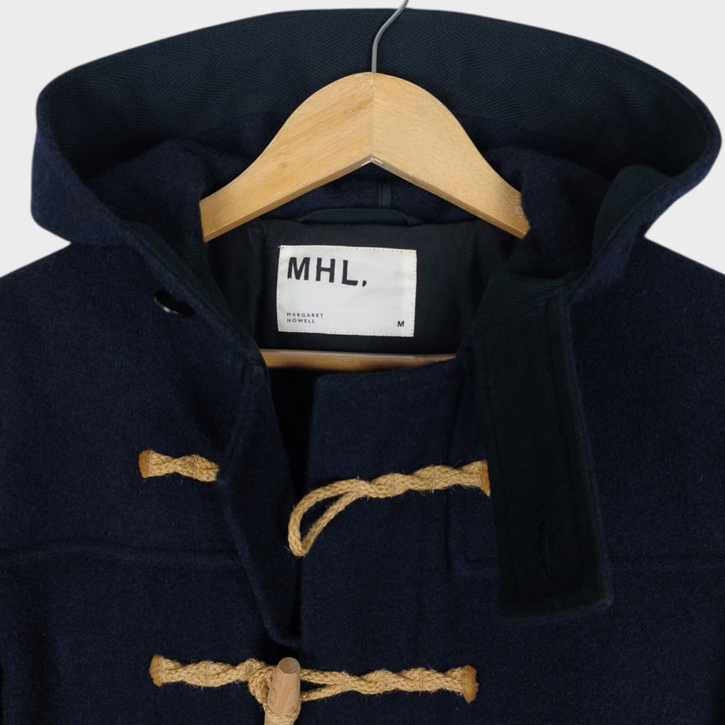 MHL MARGARET HOWELL Men's Navy Heavyweight 100% Wool Duffle Coat