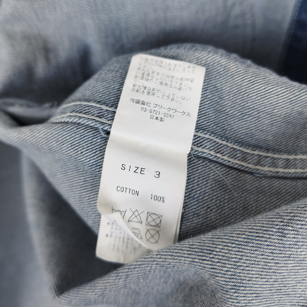 FDMTL Men's Blue Made in Japan Distressed Boro Sashiko Denim Chore Jacket