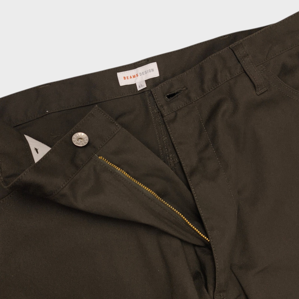 BEAMS Men's Dark Brown Utility Work Cargo Trousers