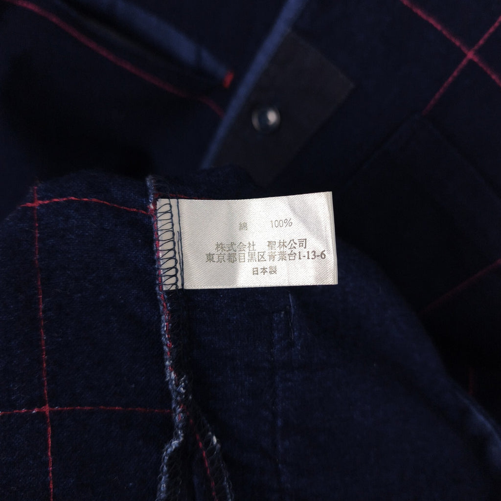 BLUE BLUE JAPAN Men's Made in Japan Navy Blue Brushed Flannel Shirt