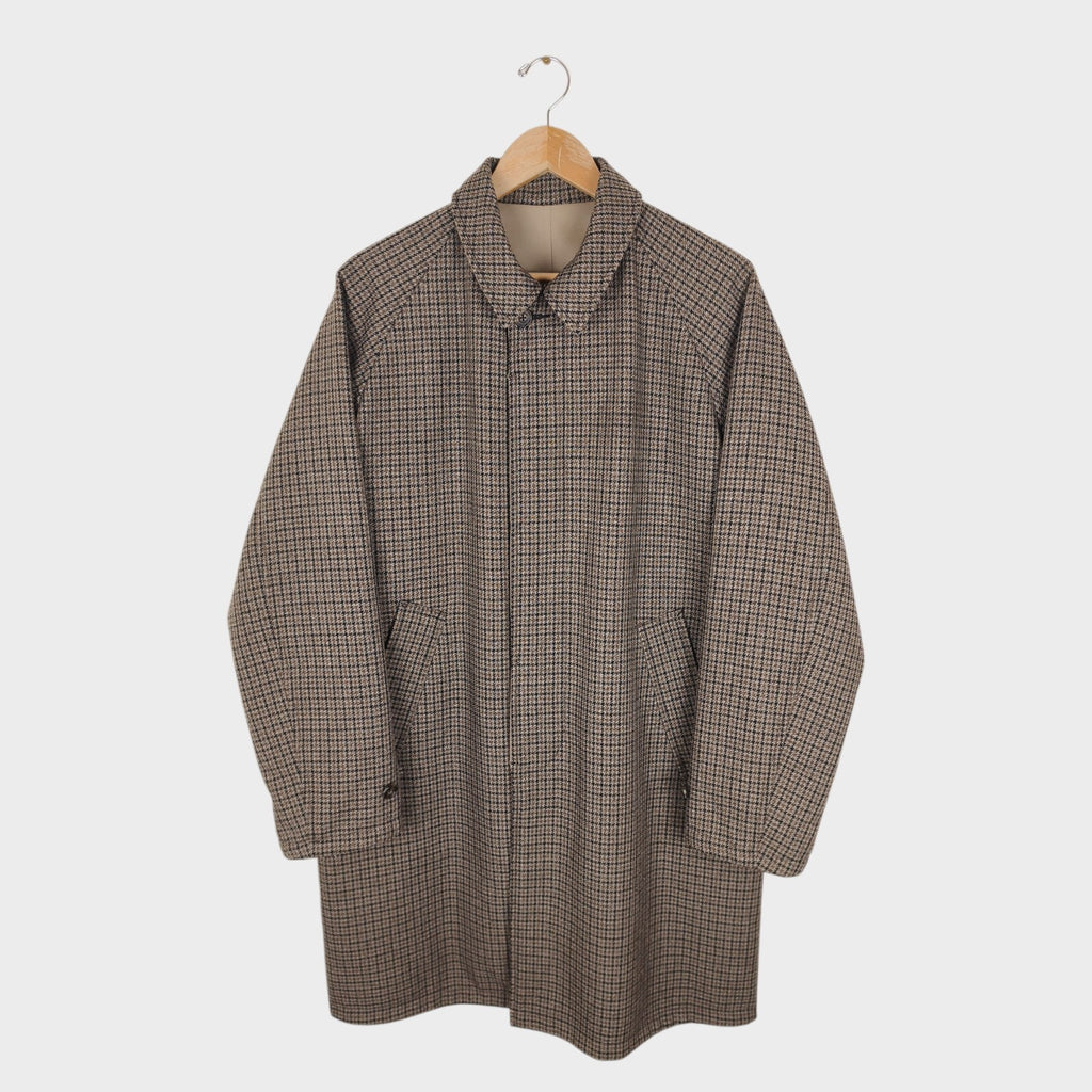 BEAMS PLUS Men's Dogtooth Heavyweight Reversible Balmacaan Coat