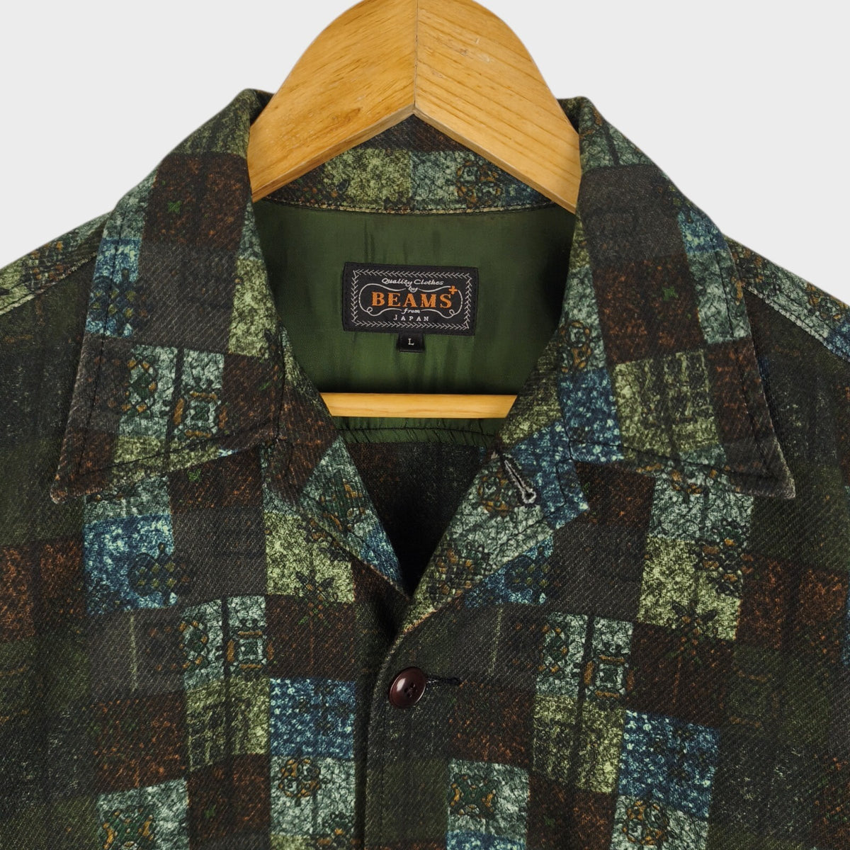 BEAMS PLUS Men's Multicoloured Patchwork Print Komatsu Chore Jacket