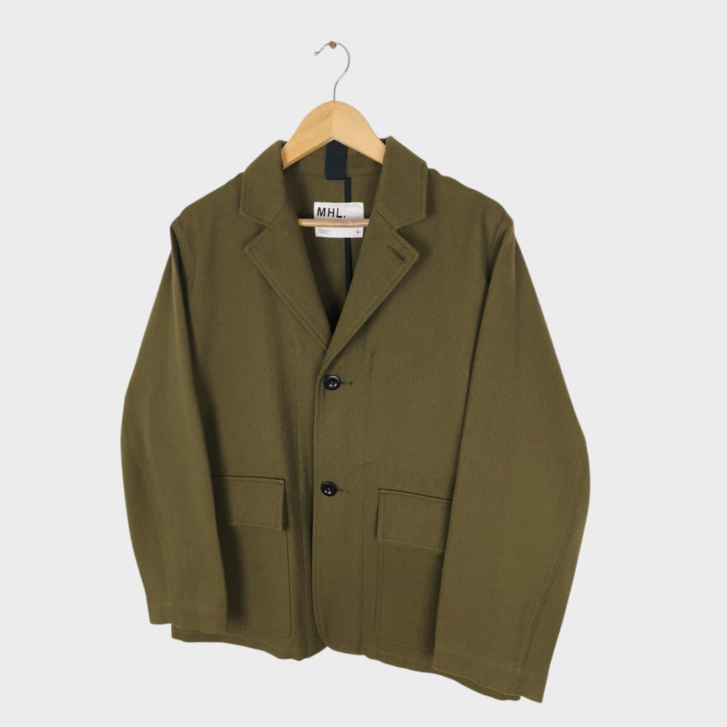 MHL MARGARET HOWELL Men's Olive Green Cotton/Wool Chore Blazer Jacket