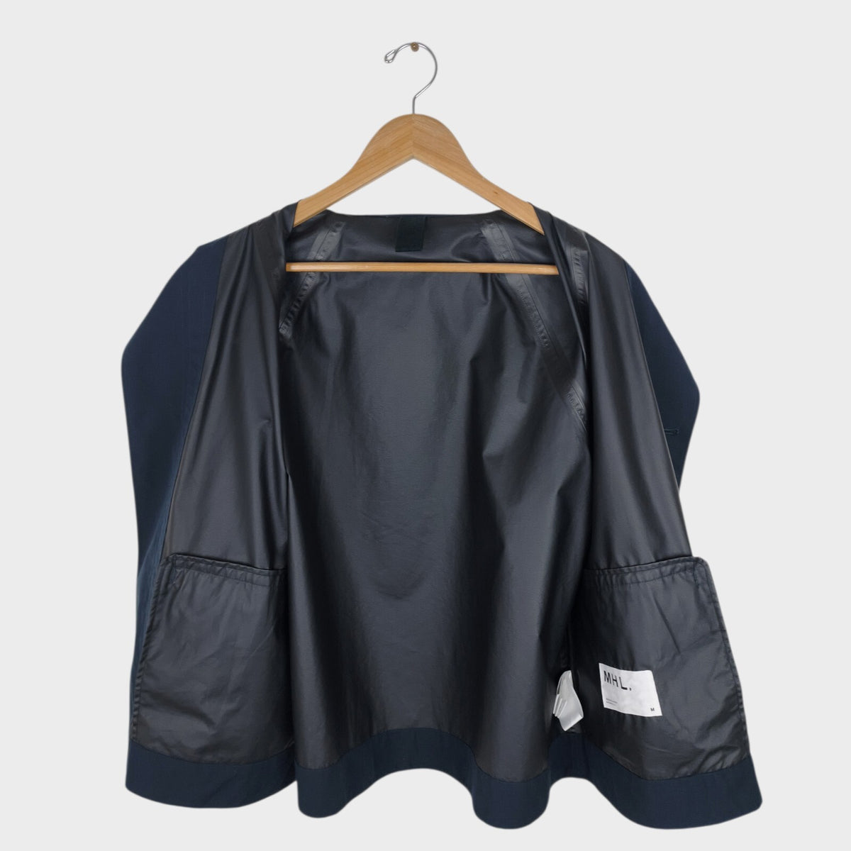 MHL MARGARET HOWELL Men's Navy Lightweight Waterproof Cotton/Linen Blouson Jacket