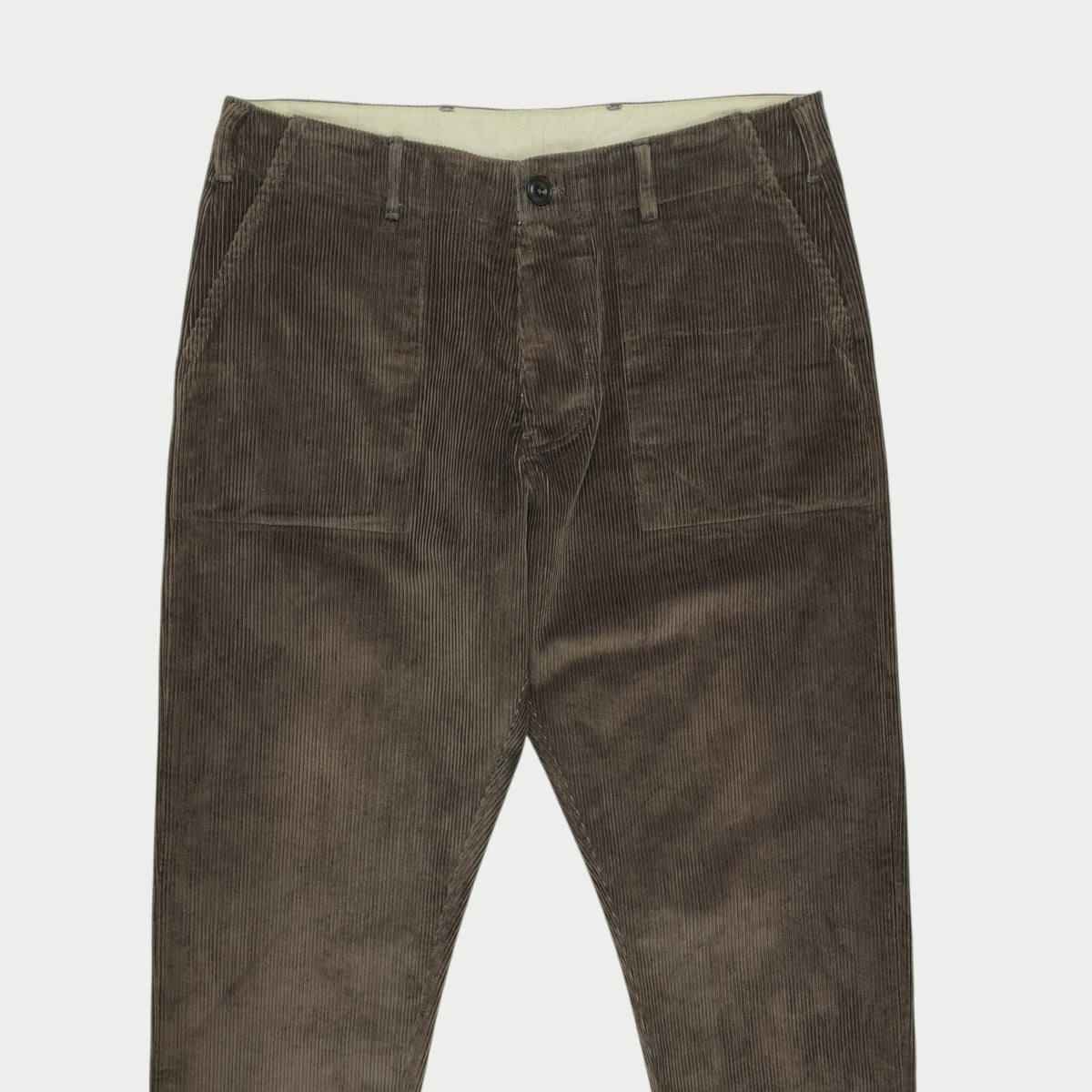 HEBTROCO Men's Made in England Khaki Heavyweight Corduroy Trousers
