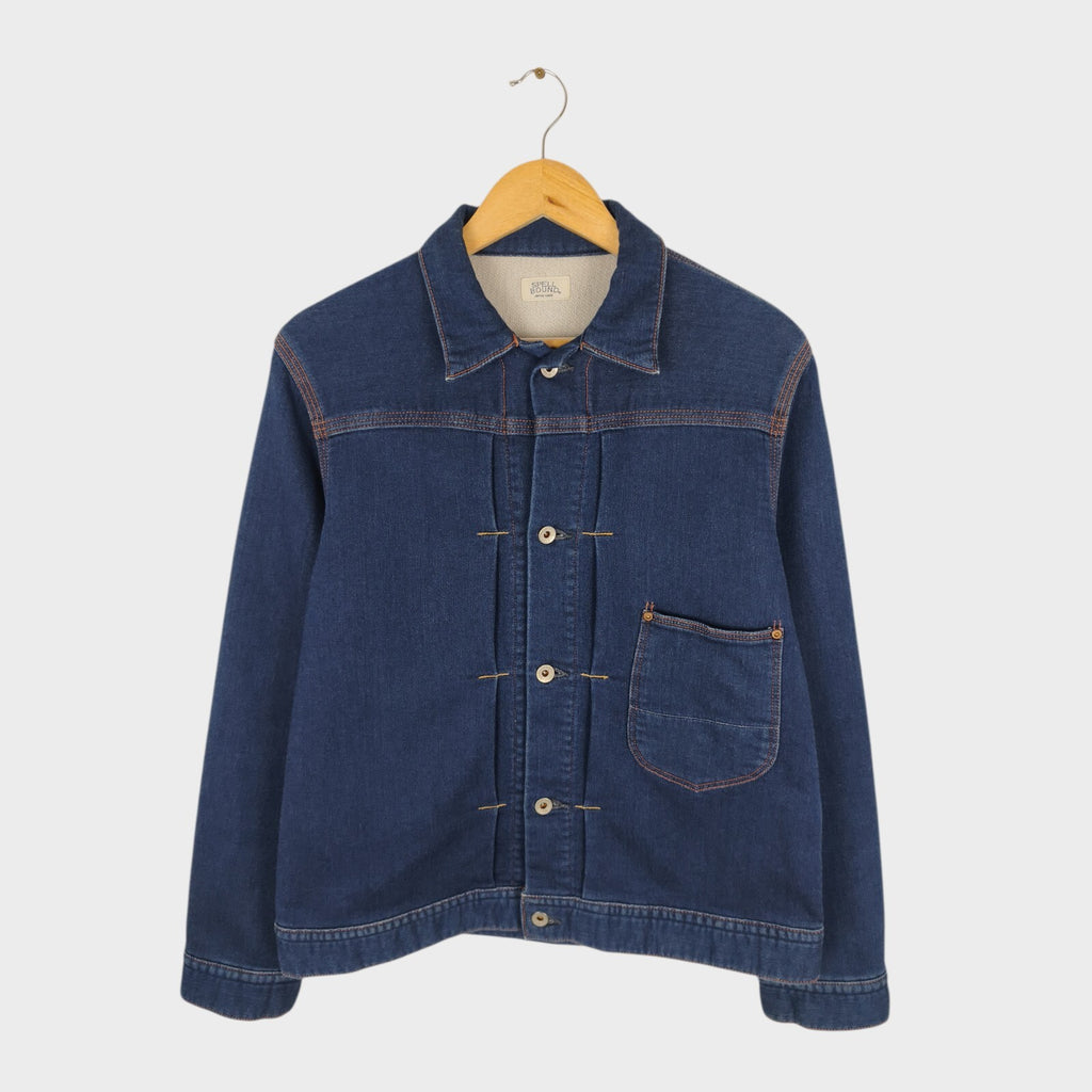 SPELLBOUND Men's Made in Japan Blue Cotton Jersey Trucker Jacket