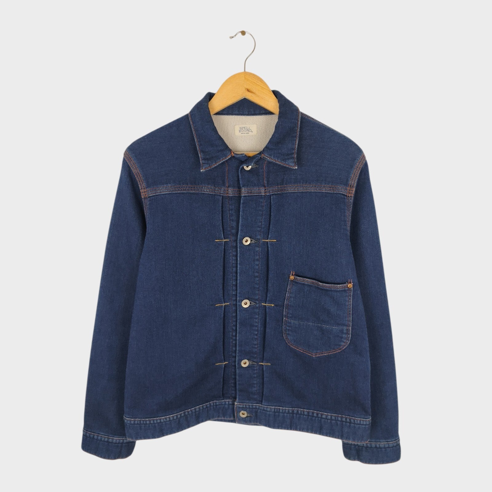 SPELLBOUND Men's Made in Japan Blue Cotton Jersey Trucker Jacket