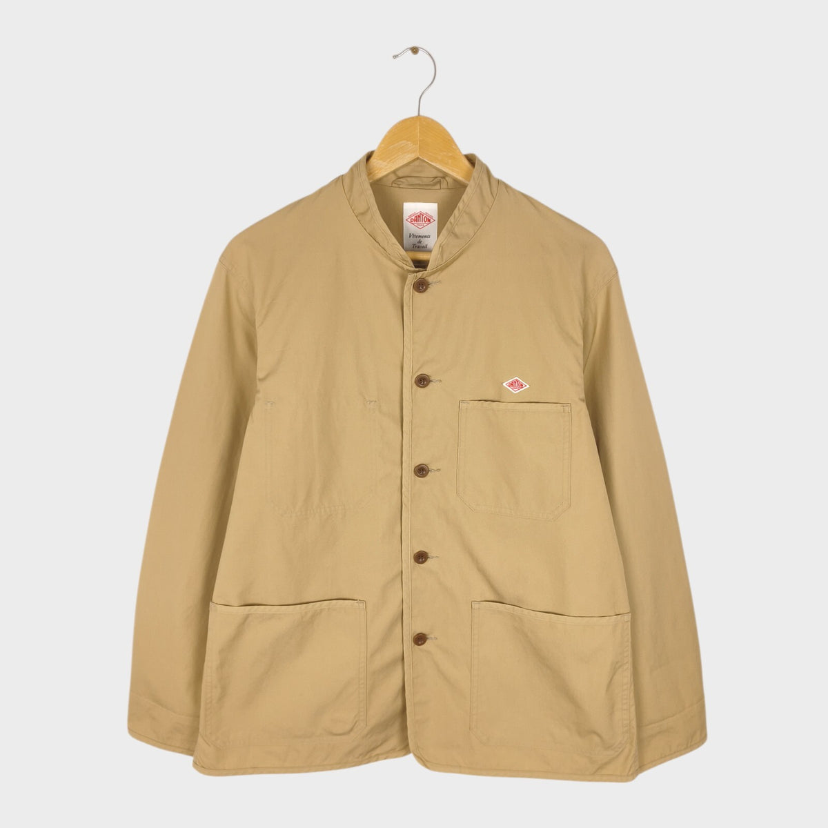 DANTON Men's Beige Made in Japan 100% Cotton Chore Jacket