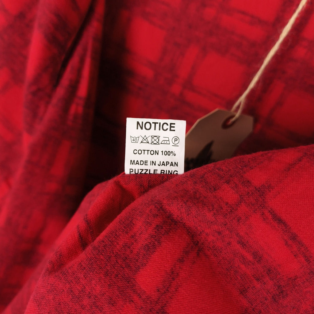SASSAFRAS Men's Made in Japan Red Check Gardenia Hunter Flannel Jacket