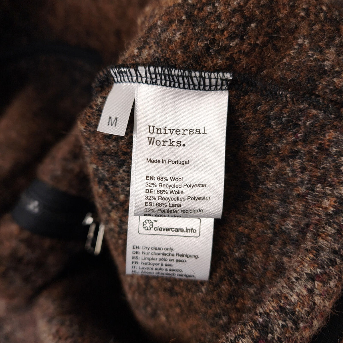 UNIVERSAL WORKS Men's Brown Ombre Wool Fleece Zip Liner Jacket