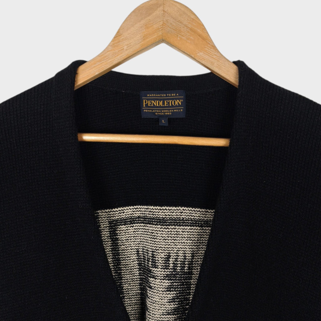 PENDLETON Men's Navajo Jacquard Wool Blend Open Cardigan