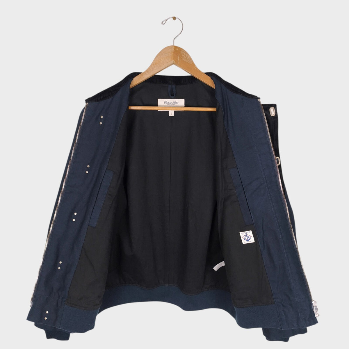 UNIFORM BRIDGE Men's Navy Blue Fireman Clasp Deck Jacket