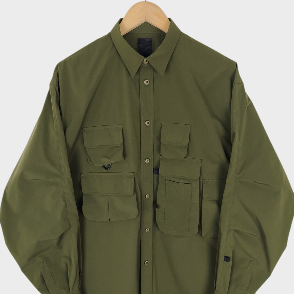 DAIWA PIER39 Men's Olive Green Tech Fishing Angler's Overshirt